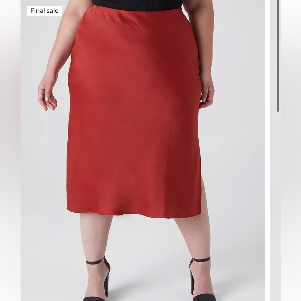 Satin midi skirt - plus size